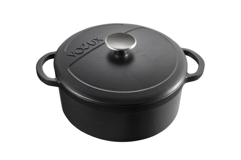 Voeux Amusant Derin Döküm Tencere 24 cm Siyah