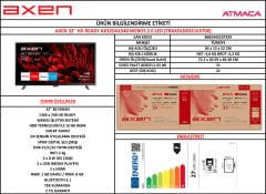 AXEN 32 inç 80 Ekran HD Ready webOS 2.0 Smart TV (AX32DIL540) TEŞHİR ÜRÜNÜDÜR.