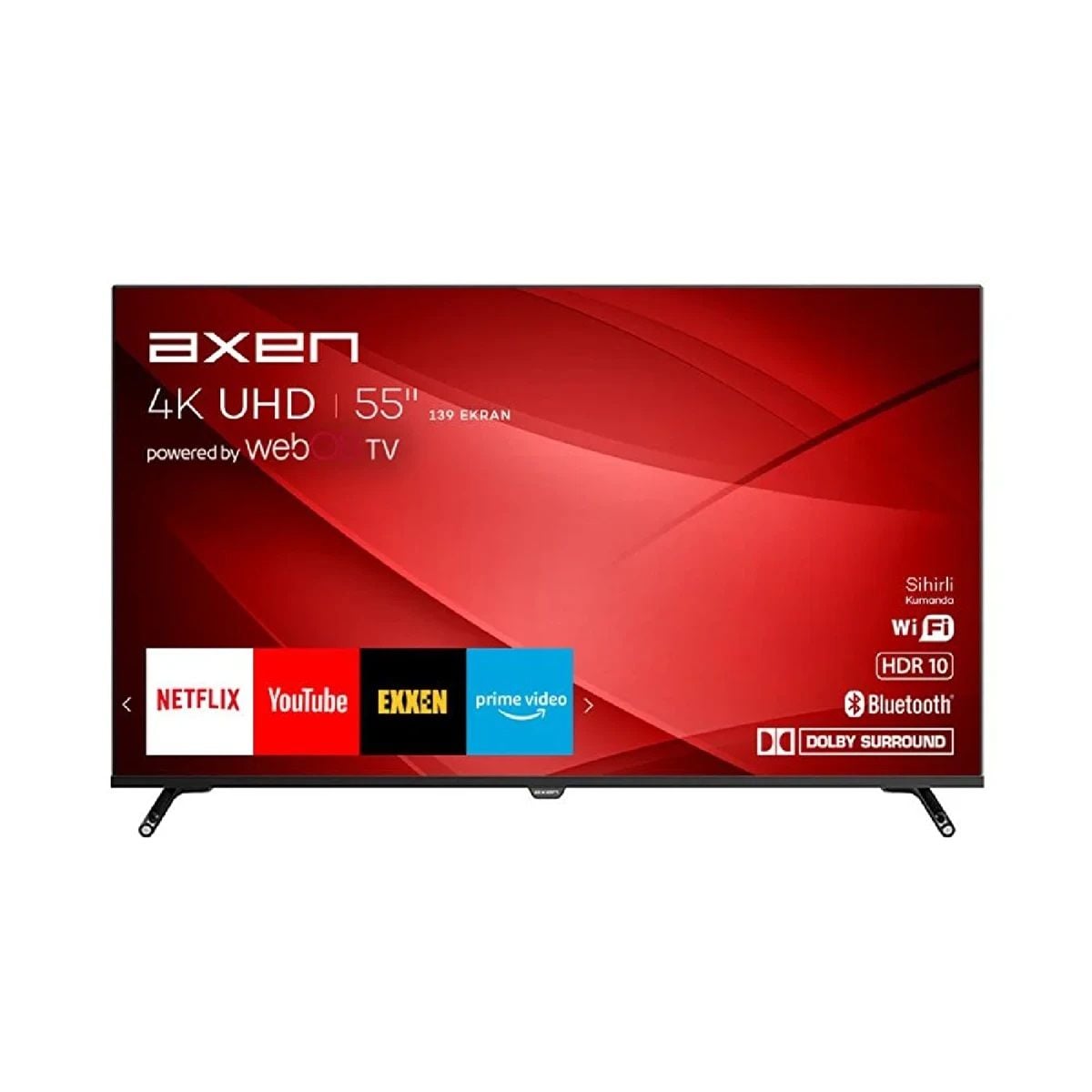 Axen AX55FIL243 55'' 139 Ekran Uydu Alıcılı 4K Ultra HD Smart LED TV(TEŞHİR ÜRÜNÜDÜR.)