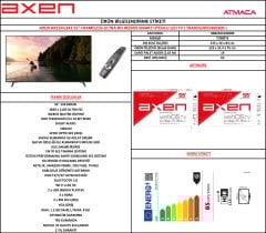 Axen AX55FIL243 55'' 139 Ekran Uydu Alıcılı 4K Ultra HD Smart LED TV