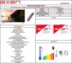 Axen AX55FIL243 55'' 139 Ekran Uydu Alıcılı 4K Ultra HD Smart LED TV