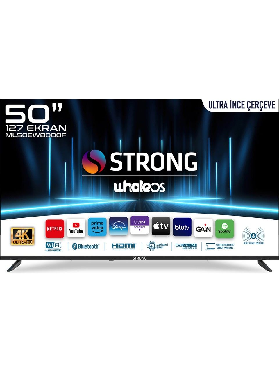 STRONG ML50EW8000F 50’’ 127cm Ekran FRAMELESS 4K Ultra HD Whale TV LED